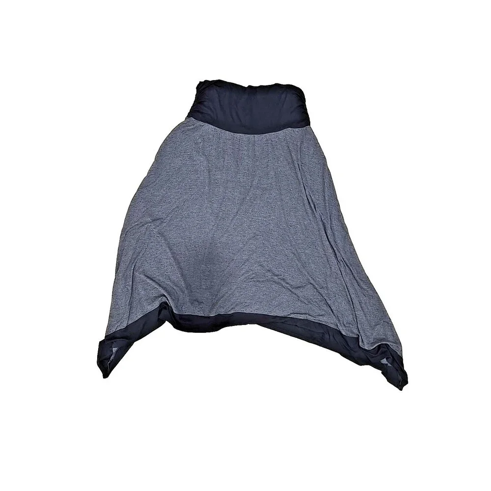 Asymmetrical Gray A Line Jersey Skirt Womens XL Black Trim Fairy Grunge Goth Emo